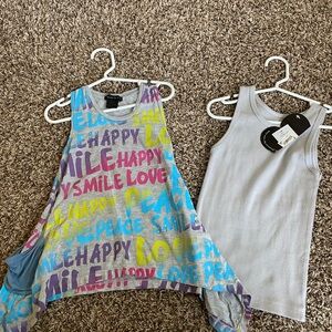 2 Flower by Zoe tank tops one racer back one new with tag